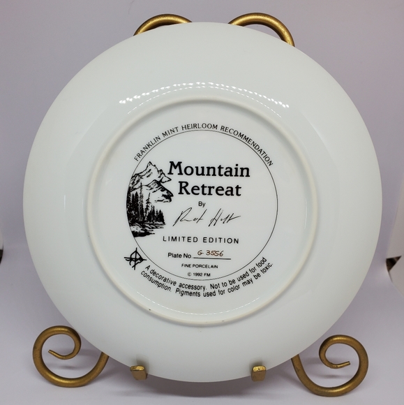 Vintage Franklin Mint Heirloom Recommendation " Mountain Retreat" Plate - Picture 2 of 2